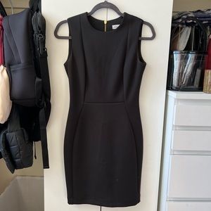 Calvin Klein Black Sleeveless Scuba Crew Neck Sheath Dress - Size 2